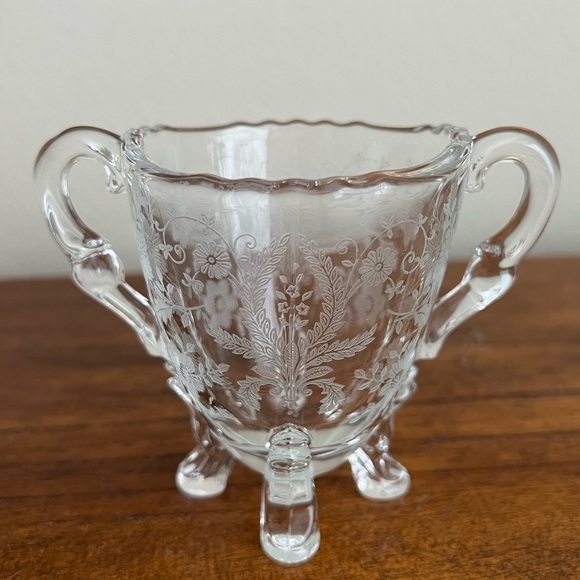 Vintage Viking aka New Martinsville Glass Co Prelude Sugar Creamer Set - Picture 3 of 3